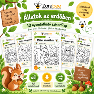 Zorabee - Színezd ki - Állatok az erdőben